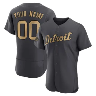 Men's Authentic Charcoal Custom Detroit Tigers 2022 All-Star Game Jersey