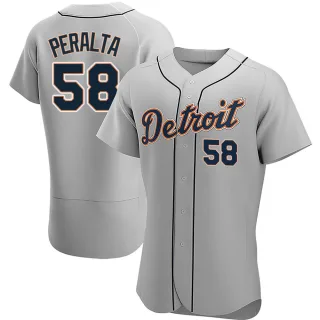 Men's Authentic Gray Wily Peralta Detroit Tigers Road Jersey