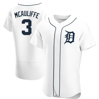 Men's Authentic White Dick Mcauliffe Detroit Tigers Home Jersey