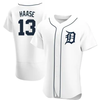 Men's Authentic White Eric Haase Detroit Tigers Home Jersey