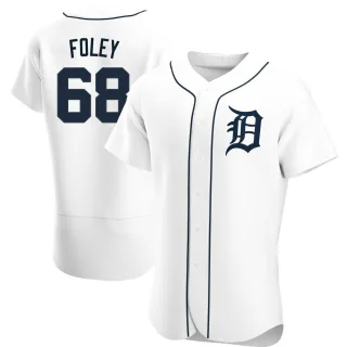Men's Authentic White Jason Foley Detroit Tigers Home Jersey