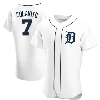 Men's Authentic White Rocky Colavito Detroit Tigers Home Jersey