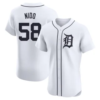 Men's Elite White Tomas Nido Detroit Tigers Home Jersey