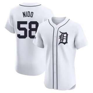Men's Elite White Tomas Nido Detroit Tigers Home Patch Jersey