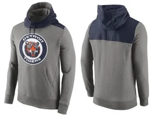 Men's Gray Detroit Tigers Cooperstown Collection Hybrid Pullover Hoodie