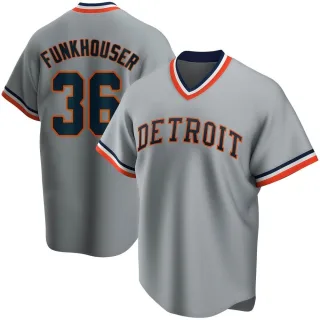 Men's Gray Kyle Funkhouser Detroit Tigers Road Cooperstown Collection Jersey