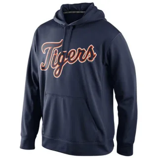 Men's Navy Detroit Tigers KO Wordmark Perfomance Hoodie -