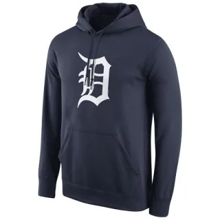 Men's Navy Detroit Tigers Logo Performance Pullover Hoodie -