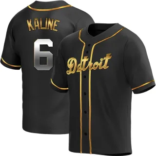 Men's Replica Black Golden Al Kaline Detroit Tigers Alternate Jersey
