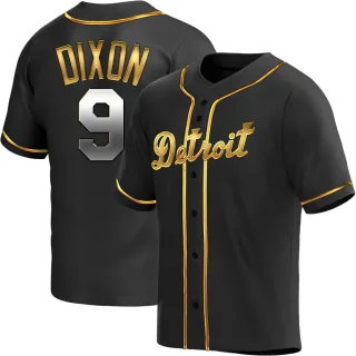 Men's Replica Black Golden Brandon Dixon Detroit Tigers Alternate Jersey