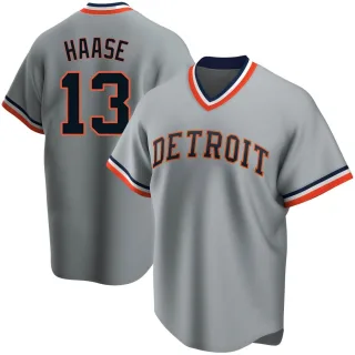 Men's Replica Gray Eric Haase Detroit Tigers Road Cooperstown Collection Jersey