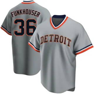 Men's Replica Gray Kyle Funkhouser Detroit Tigers Road Cooperstown Collection Jersey