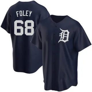 Men's Replica Navy Jason Foley Detroit Tigers Alternate Jersey