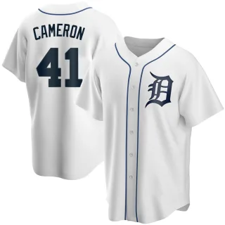 Men's Replica White Daz Cameron Detroit Tigers Home Jersey