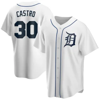 Men's Replica White Harold Castro Detroit Tigers Home Jersey