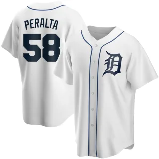 Men's Replica White Wily Peralta Detroit Tigers Home Jersey