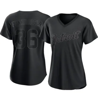 Women's Authentic Black Kyle Funkhouser Detroit Tigers Pitch Fashion Jersey