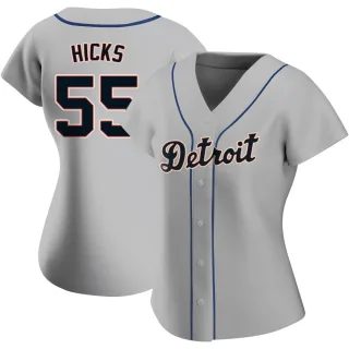 Women's Authentic Gray John Hicks Detroit Tigers Road Jersey