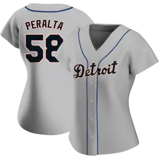 Women's Authentic Gray Wily Peralta Detroit Tigers Road Jersey