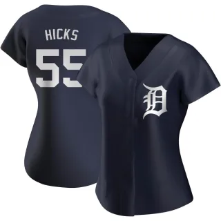 Women's Authentic Navy John Hicks Detroit Tigers Alternate Jersey