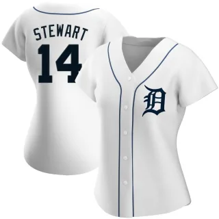Women's Authentic White Christin Stewart Detroit Tigers Home Jersey