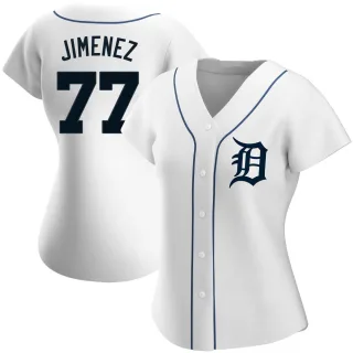 Women's Authentic White Joe Jimenez Detroit Tigers Home Jersey