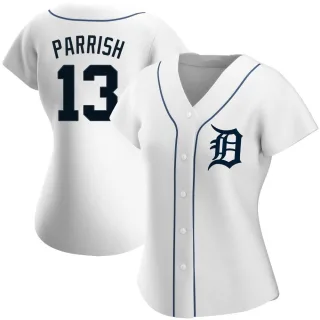 Women's Authentic White Lance Parrish Detroit Tigers Home Jersey