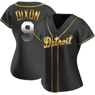 Women's Replica Black Golden Brandon Dixon Detroit Tigers Alternate Jersey