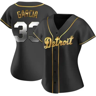 Women's Replica Black Golden Bryan Garcia Detroit Tigers Alternate Jersey