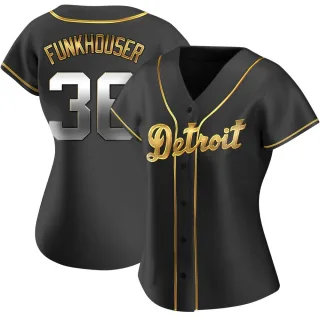 Women's Replica Black Golden Kyle Funkhouser Detroit Tigers Alternate Jersey