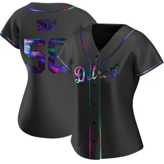 Women's Replica Black Holographic Tomas Nido Detroit Tigers Alternate Jersey