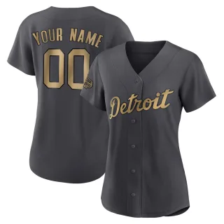 Women's Replica Charcoal Custom Detroit Tigers 2022 All-Star Game Jersey