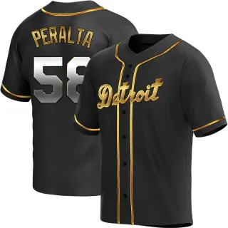 Youth Replica Black Golden Wily Peralta Detroit Tigers Alternate Jersey