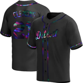 Youth Replica Black Holographic Kody Clemens Detroit Tigers Alternate Jersey