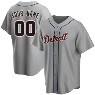 Youth Replica Gray Custom Detroit Tigers Road Jersey