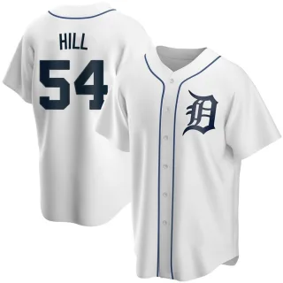 Youth Replica White Derek Hill Detroit Tigers Home Jersey