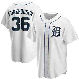 Youth Replica White Kyle Funkhouser Detroit Tigers Home Jersey
